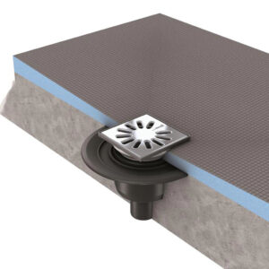 Wedi DN50 Vertical Waste Trap With Square Grid