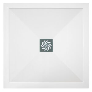 Traymate Symmetry 900 x 900mm Anti-Slip Tray & Waste - White