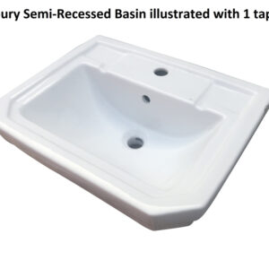 Artesan Amesbury Semi Recessed Basin 550 x 445mm - 2 Tap Hole