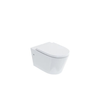 Britton Sphere Rimless Wall Hung Pan & Seat - White