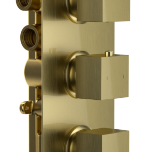 Bedgebury Triple Outlet - Three Controls - Concealed Thermostatic Valve - Brushed Brass