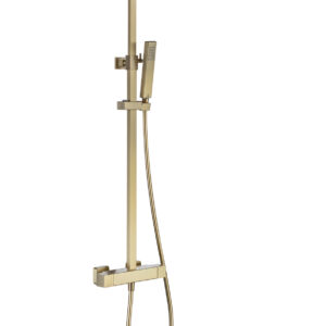 Bedgebury Square Thermostatic Shower Valve & Kit - Matt Brushed Brass