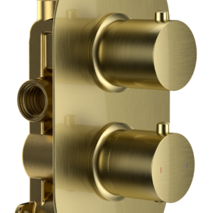 Bewl Single Outlet - Two Controls - Concealed Thermostatic Valve - Brushed Brass