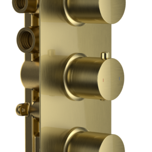Bewl Triple Outlet - Three Controls - Concealed Thermostatic Valve - Brushed Brass