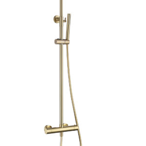 Bewl Round Thermostatic Shower Valve & Kit - Brushed Brass