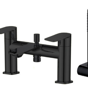 Langton Deck Mounted Bath Shower Mixer- Matt Black