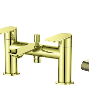 Langton Deck Mounted Bath Shower Mixer- Matt Brushed Brass