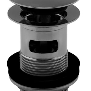 Push Button Slotted Basin Waste - Gunmetal Grey