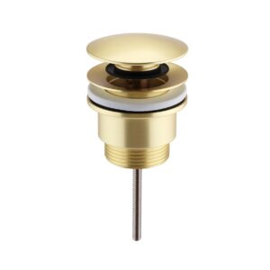 Push Button Basin Waste Large Cap - Brushed Brass