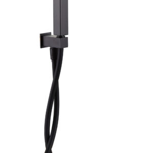 Bedgebury Square Shower Handset inc Wall Bracket & Hose - Matt Black