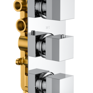 Bedgebury Triple Outlet - Three Controls - Concealed Thermostatic Valve - Chrome