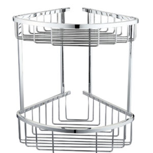 Bedgebury Deep Double Corner Basket - Chrome