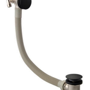Round Bath Filler with Easy Clean Push Button Waste - Matt Black