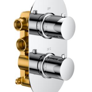 Bewl Double Outlet - Two Controls - Concealed Thermostatic Valve - Chrome