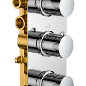 Bewl Triple Outlet - Three Controls - Concealed Thermostatic Valve - Chrome