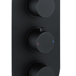 Bewl Double Outlet - Three Controls - Concealed Thermostatic Valve - Black