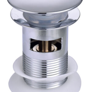 Push Button Slotted Basin Waste - Chrome