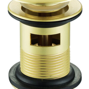 Push Button Slotted Basin Waste - Brushed Brass