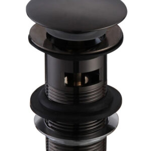 Push Button Slotted Basin Waste - Matt Black