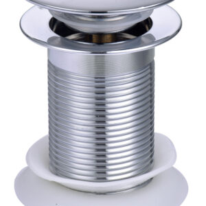 Push Button Unslotted Basin Waste - Chrome