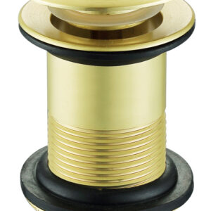 Push Button Unslotted Basin Waste - Brushed Brass