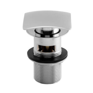 Push Button Square Basin Waste - Chrome