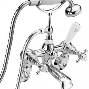 The Pantiles Wall Mounted Bath Shower Mixer - Chrome