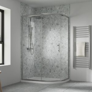 Artesan Hapi6 v2 1200 x 800mm Single Door Offset Quadrant - Polished Silver