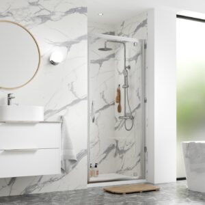 Hapi8 v2 800mm Pivot Door - Polished Silver