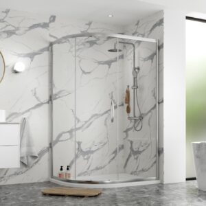 Hapi8 1200 x 800mm Single Door Quadrant - Polished Silver