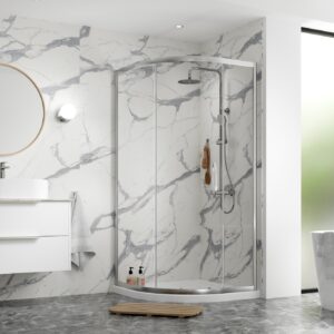 Hapi8 800mm Single Door Quadrant - Polished Silver