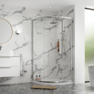 Hapi8 900mm Single Door Quadrant - Polished Silver