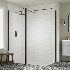 Hapi8 Wetroom 300mm Flipper Panel - Clear/Silver
