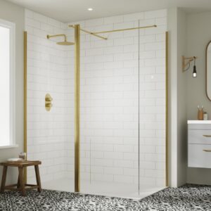 Hapi8 Wetroom Fold Flat Flipper Return Panel - Brushed Brass
