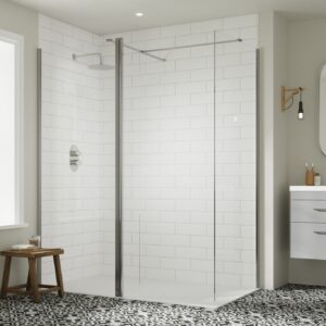 Hapi8 Wetroom Fold Flat Flipper Return Panel - Clear/Silver