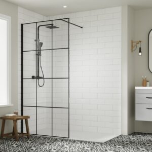 Hapi8 Wetroom Fenetra 900mm Glass Panel Only - Black