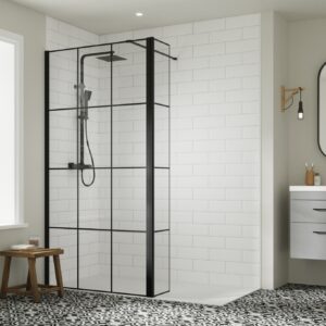 Hapi8 Wetroom Fenetra 300mm Flipper Panel - Left/Right Hand - Black