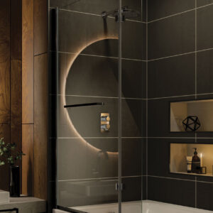 Artesan Cube Solarna L 6mm Shower Bath Screen Only - Chrome