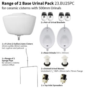 Base Range Of Two- China Cistern- 500mm Urinal Set
