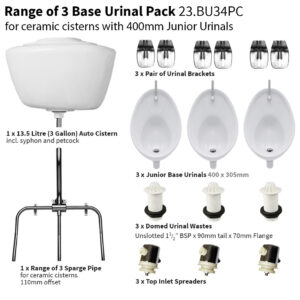 Base Range Of Three - China Cistern - 400mm Urinal Set