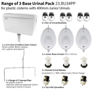 Base Range Of Three - Plastic Cistern - 400mm Urinal Set