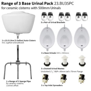 Base Range Of Three - China Cistern - 500mm Urinal Set