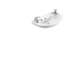 Base Round Cloakroom Basin 450mm x 270mm - 2 Tap Hole - White