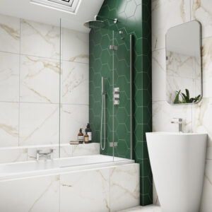 Inspire Two Panel Out Swing Bathscreen - Right Hand (8mm)