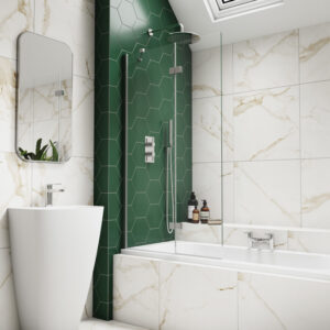 Inspire Two Panel In-Fold Bathscreen Left Hand (8mm)