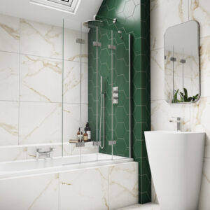 Inspire Four Panel In-Fold Bathscreen Right Hand