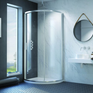 Kudos Original6 Offset Curved Quad Sliding Door 1000 x 810mm - Silver (Requires dedicated tray)