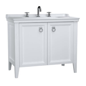 VitrA Valarte 100cm Washbasin & Unit 2 Door - 3 Tap Hole - Matt White