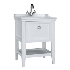 VitrA Valarte 65cm Washbasin & Unit 1 Drawer - 1 Tap Hole - Matt White