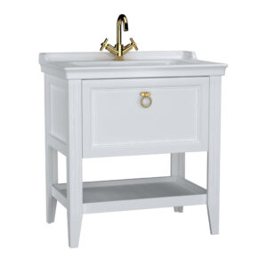 VitrA Valarte 80cm Washbasin & Unit 1 Drawer - 1 Tap Hole - Matt White